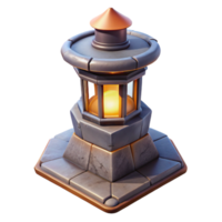 magnificent minimalist Terraform Tower with Glowing Windows Isolated professional png