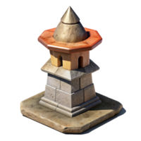 impressive artistic Terraform Tower with Shadow Isolated on Transparent Background authentic png