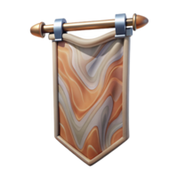 elegant minimalist Translucent Fabric Banner Hanging From Metal Rod Cutout high resolution png