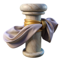 magnificent rustic Translucent Fabric Strip Tied Around Stone Column Isolated original png