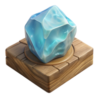 wonderful vintage Translucent Ice Fragment Embedded in Wooden Block Cutout exclusive png
