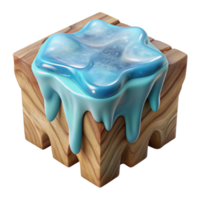 extraordinary minimalist Translucent Ice Melting Into Wooden Surface Cutout original png