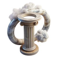 beautiful vintage Translucent Smoke Ring Around Stone Column Transparent Background exclusive png