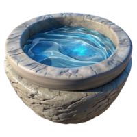 elegant creative Translucent Water Ripple on Stone Basin Isolated detailed png
