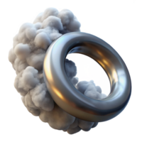 extraordinary modern Transparent Smoke Ring Floating Above Metal Surface Cutout professional png