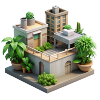 magnificent classic Urban Jungle Rooftop View Transparent Background original png