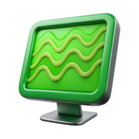 wonderful rustic Vibrant Green Seismic Monitor Display Transparent Background authentic png