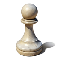 dramatic rustic White Chess Pawn Cutout with Shadow and Front View premium png