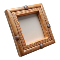 serene artistic Wooden Picture Frame Empty Transparent Background high quality png