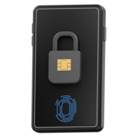 3D Secure Biometric Payment Authentication with Fingerprint and Lock Icon png