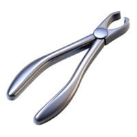 signature art deco Metal forceps with serratetips, soft lighting, top-down view, matte finish, isolateon transparent background,high-resolution product photography premium png