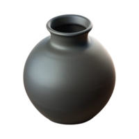 mesmerizing distinctive Modern ceramic vase, minimalist design, matte black finish, soft lighting, front view, with transparent background,high-resolution product photography png