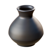majestic remarkable Modern ceramic vase, minimalist design, matte black finish, soft lighting, front view, with transparent background,high-resolution product photography png