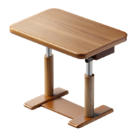 mesmerizing calm mid-century Standing desk, adjustable height, woograin finish, minimalist design, studio lighting, isolateon transparent background,high-resolution product photography handcrafted png