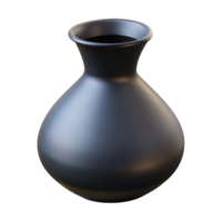 passionate fascinating Modern ceramic vase, minimalist design, matte black finish, soft lighting, front view, with transparent background,high-resolution product photography perfect clarity png