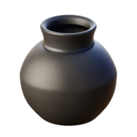 serene melancholic surreal Modern ceramic vase, minimalist design, matte black finish, soft lighting, front view, with transparent background,high-resolution product photography exclusive png