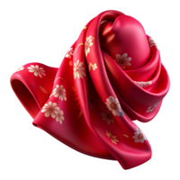 striking dreamy abstract Resilk scarf with floral pattern, flowing fabric, soft lighting, isolateon transparent background,high-resolution product photography flawless png