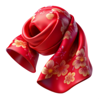 splendibohemian Resilk scarf with floral pattern, flowing fabric, soft lighting, isolateon transparent background,high-resolution product photography gallery standard png