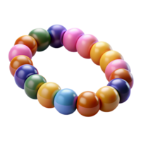 distinctive urban Colorful beadebracelet with various sizebeads, matte finish, studio lighting, front view, isolateon transparent background,high-resolution product photography luxury png