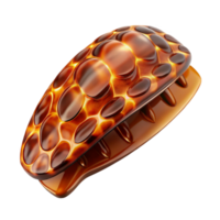 mesmerizing futuristic Tortoise shell hair clip with intricate carving, glossy finish, studio lighting, side view, isolateon transparent background,high-resolution product photography handcrafted png