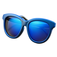alluring vintage Pair of polarizesunglasses with blue lenses, reflective surface, studio lighting, front view, isolateon transparent background,high-resolution product photography handcrafted png