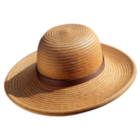 extraordinary geometric Wide-brimmesun hat made of woven raffia, natural texture, studio lighting, front view, isolateon transparent background,high-resolution product photography luxury png