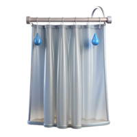 beautiful dynamic baroque Shower curtain, clear plastic, water droplets, studio lighting, front view, isolateon transparent background,high-resolution product photography high resolution png