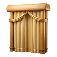 magnificent passionate geometric Bamboo curtain, natural finish, woven texture, soft lighting, front view, isolateon transparent background,high-resolution product photography genuine png