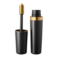 enchanting bohemian A sleek black mascara tube with a golaccent, matte finish, closecap, dramatic lighting, front view, isolateon transparent background,high-resolution product photography luxury png