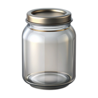 mesmerizing signature Mason jar, clear glass, metal lid, bright lighting, front view, isolateon transparent background,high-resolution product photography png