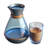 elegant tranquil impressionist Carafe, glass, modern design, studio lighting, front view, isolateon transparent background,high-resolution product photography 8K png
