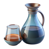 captivating minimalist Carafe, glass, modern design, studio lighting, front view, isolateon transparent background,high-resolution product photography premium png