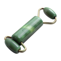 dreamy elegant A jade roller, polishestone, cool ansmooth texture, soft lighting, top-down view, isolateon transparent background,high-resolution product photography ultra HD png