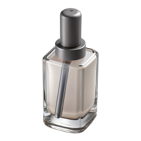 elegant baroque A bottle of clear nail polish with a thin brush applicator, glossy finish, studio lighting, front view, isolateon transparent background,high-resolution product photography elite png