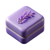 serene dreamy gothic A bar of lavender soap, texturesurface, subtle floral design, soft lighting, top-down view, isolateon transparent background,high-resolution product photography luxury png