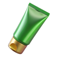 majestic tropical A tube of green tea face mask, metallic finish, partially squeezed, studio lighting, isolateon transparent background,high-resolution product photography 4K png