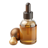 nostalgic stunning A bottle of argan oil, amber glass, dropper applicator, studio lighting, front view, with transparent background,high-resolution product photography refined png