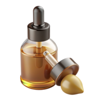 peaceful picturesque A bottle of argan oil, amber glass, dropper applicator, studio lighting, front view, with transparent background,high-resolution product photography refined png