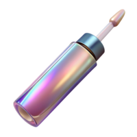 majestic peaceful rustic A tube of shimmering lip gloss, holographic finish, applicator wanvisible, studio lighting, with transparent background,high-resolution product photography detailed png