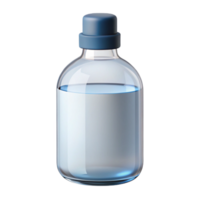 unforgettable geometric A bottle of micellar water, clear liquid, minimalistic design, studio lighting, front view, with transparent background,high-resolution product photography authentic png