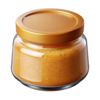 unforgettable contemporary A glass jar of golden honey face scrub, visible sugar granules, studio lighting, front view, isolateon transparent background,high-resolution product photography luxury png