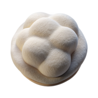 dramatic creative A single cotton pad, texturesurface, soft anabsorbent, soft lighting, top-down view, isolateon transparent background,high-resolution product photography precision png