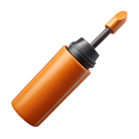 harmonious pristine A tube of bright orange concealer, matte finish, applicator wanvisible, studio lighting, with transparent background,high-resolution product photography handcrafted png
