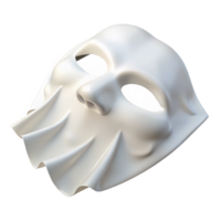 extraordinário criativo uma solteiro Folha mascarar, guardada, branco tecido, suave iluminação, Careca visualizar, com transparente fundo, alta resolução produtos fotografia estúdio qualidade png