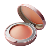 pristine celebrateA compact of blush, peachy pink shade, subtle shimmer, open, soft lighting, top-down view, with transparent background,high-resolution product photography png