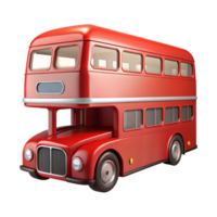 dramatic enchanting Classic reLondon double-decker bus, highly detailed, glossy finish, front view, studio lighting, isolateon transparent background,high-resolution product photography handcrafted png
