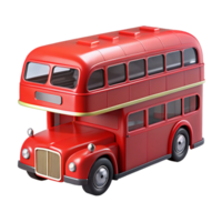 majestic remarkable Classic reLondon double-decker bus, highly detailed, glossy finish, front view, studio lighting, isolateon transparent background,high-resolution product photography png