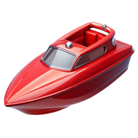fascinating contemporary Bright respeedboat, glossy finish, detaileengine anseating, front studio lighting, isolateon transparent background,high-resolution product photography refined png