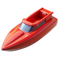magnificent victorian Bright respeedboat, glossy finish, detaileengine anseating, front studio lighting, isolateon transparent background,high-resolution product photography 8K png