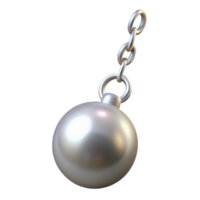 distinctive urban A single pearl earring, dangling from a silver chain, iridescent sheen, soft lighting, side view, isolateon transparent background,high-resolution product photography expertly shot png